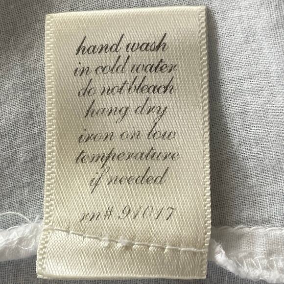 Alya White Tone-on-Tone Embroidered Summer Blouse LARGE Boho Cottagecore - Picture 7 of 8